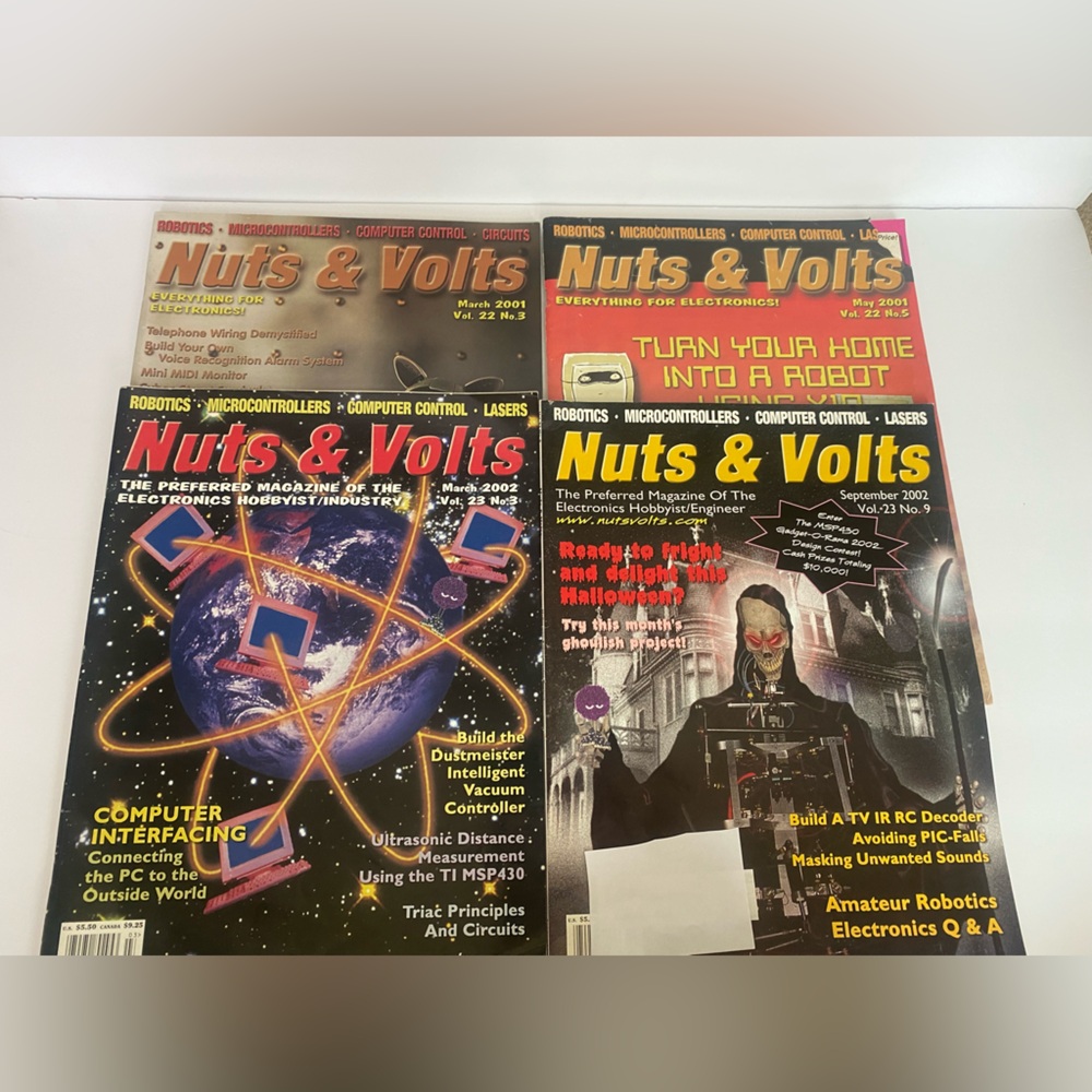 Nuts & Volts magazines Y2K 2000s 2001 2002 lot of 4 issues